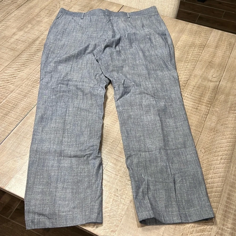 Tasso Elba men’s like new linen chambray zipper flat front pants 36W x 32 L